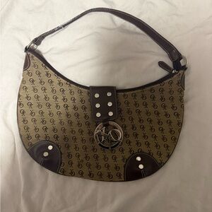 XOXO Tan and Dark Brown Logo-Print Shoulder Bag